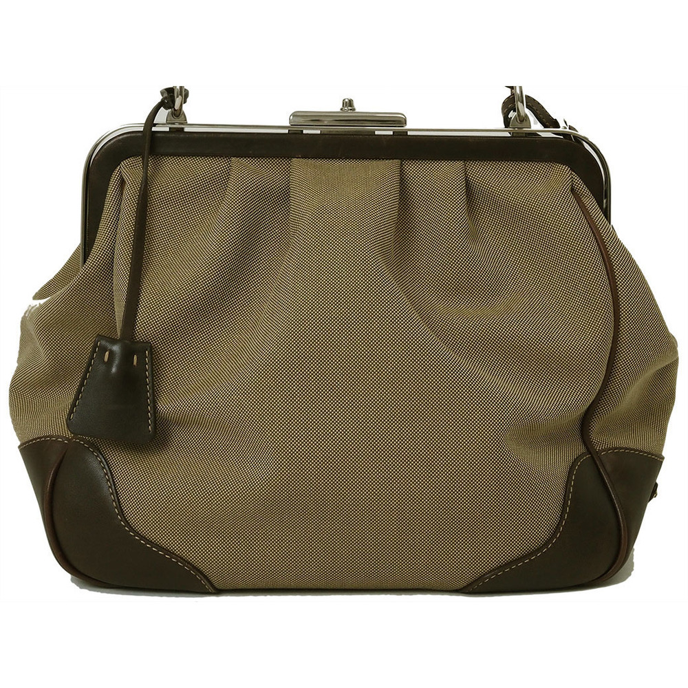 Prada Logo Jacquard Handbag Khaki